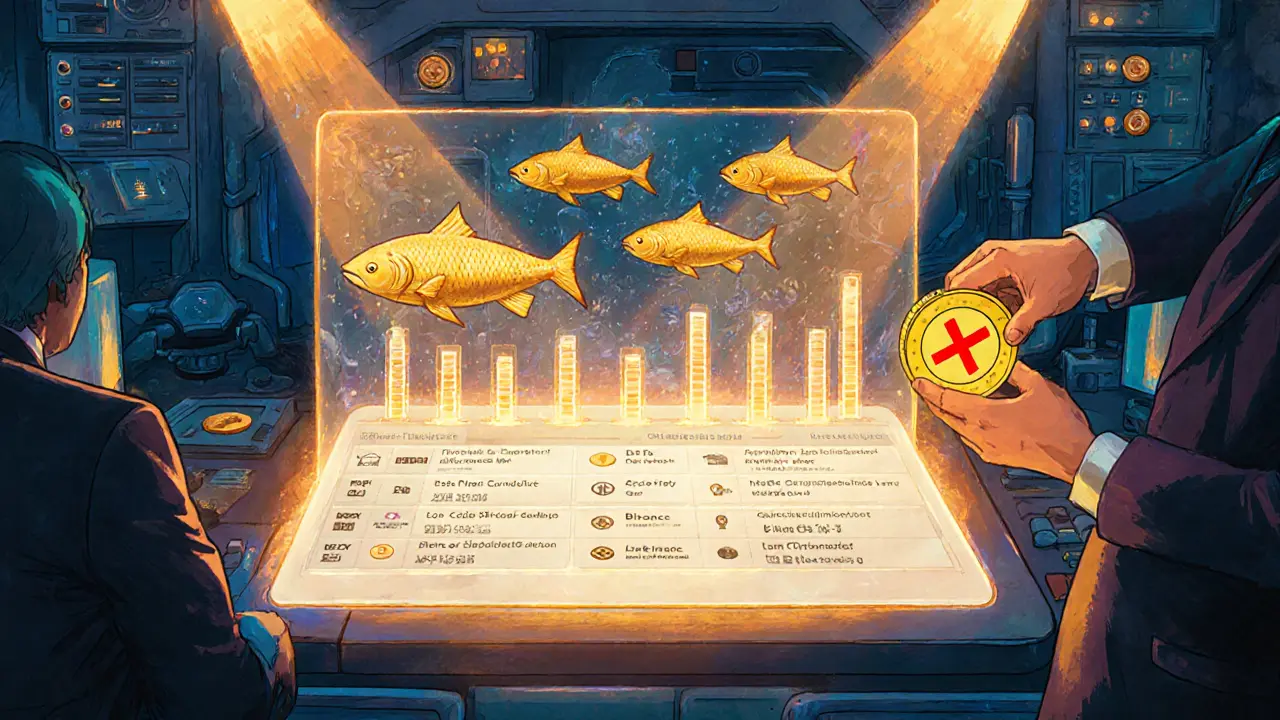 Лаборатория анализа блокчейна с отображением движения &#039;китов&#039; и удаляемым мем-коином.