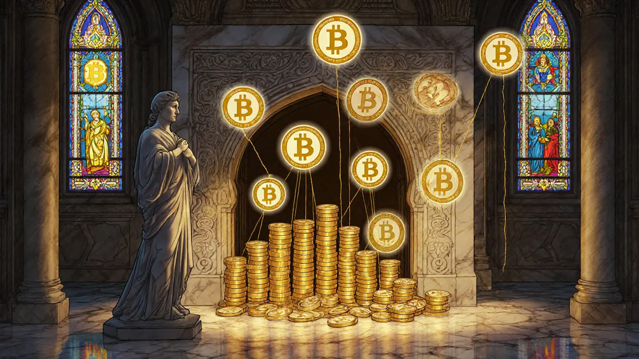 Величественный сейф BitGo хранит золотые биткоины, связанные с мерцающими WBTC-токенами.